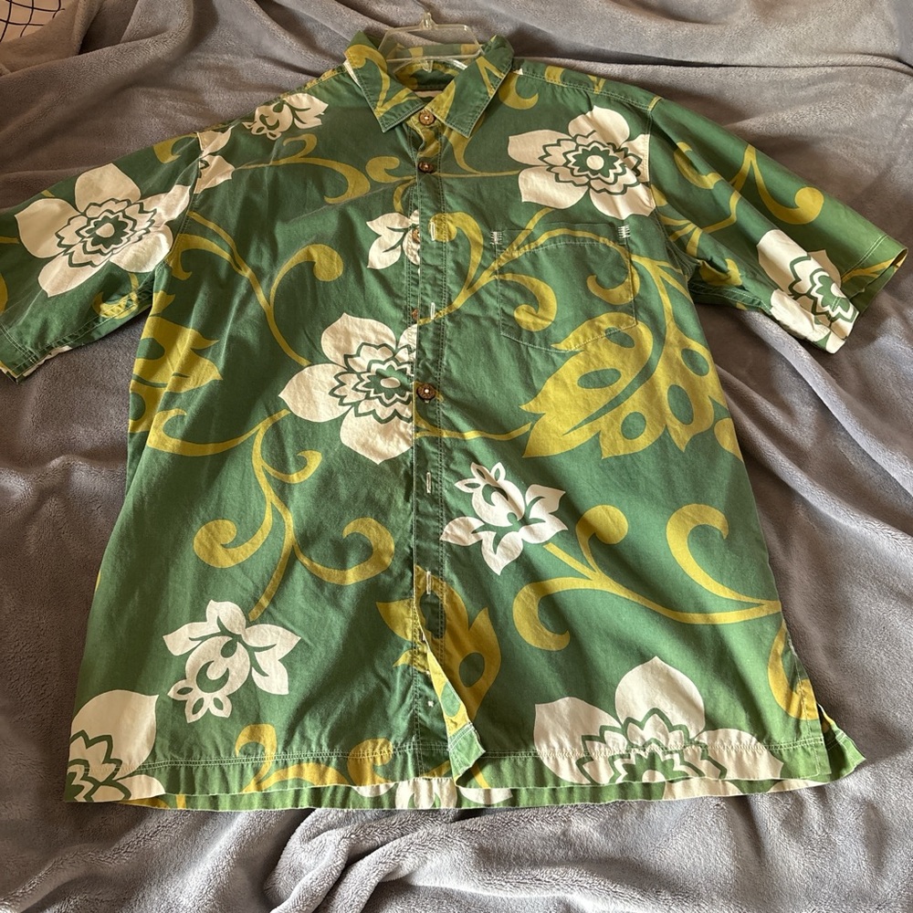Green Floral Mens Dress Shirt